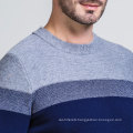 Woolen Blue Colour Hand Knitted Design Round Neck Sweaters For Men